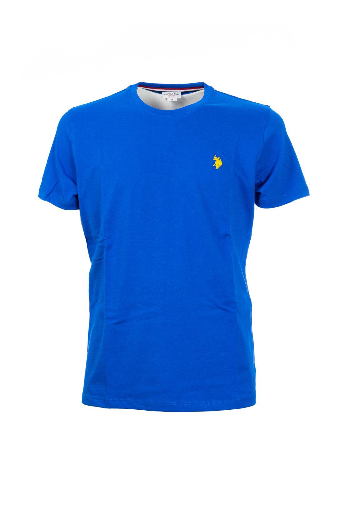 U.S. POLO ASSN. T-shirt blu in cotone con logo ricamato sul petto - Mancinelli 1954