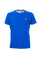 Blue cotton T-shirt with logo embroidered on the chest