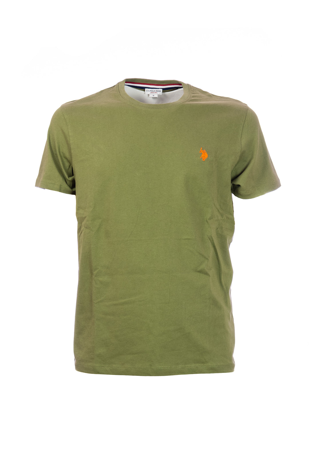 U.S. POLO ASSN. T-shirt verde oliva in cotone con logo ricamato sul petto - Mancinelli 1954