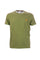 Olive green cotton T-shirt with logo embroidered on the chest
