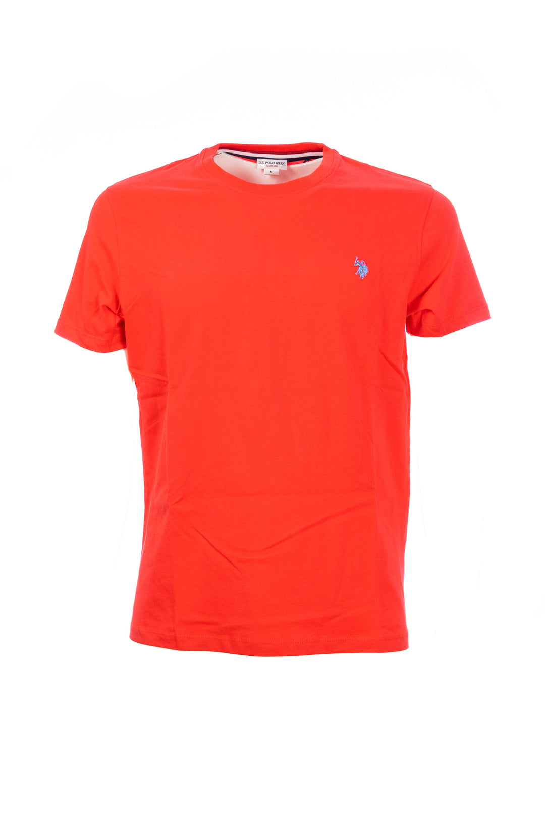U.S. POLO ASSN. T-shirt arancione in cotone con logo ricamato sul petto - Mancinelli 1954
