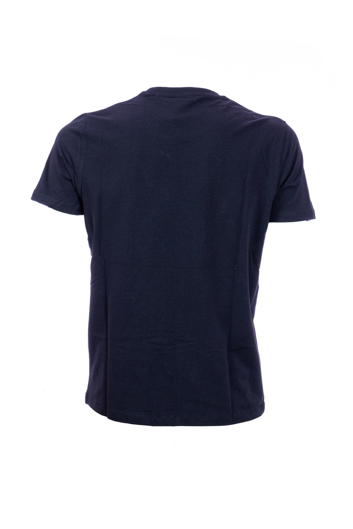 U.S. POLO ASSN. T-shirt blu navy tinta unita in cotone stretch con logo ricamato - Mancinelli 1954