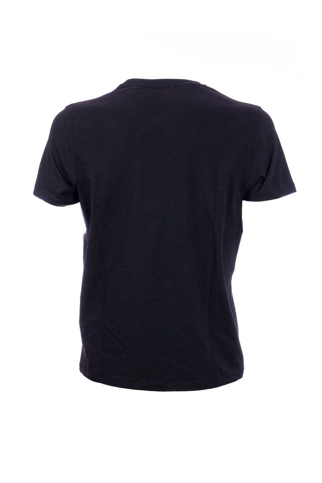 U.S. POLO ASSN. T-shirt nera tinta unita in cotone stretch con logo ricamato - Mancinelli 1954