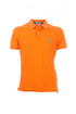 Orange polo shirt in cotton piqué with logo embroidered on the chest