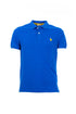 Blue polo shirt in cotton piqué with logo embroidered on the chest