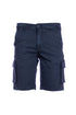 Navy blue Bermuda shorts in stretch cotton with side pockets