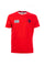T-shirt en coton rouge avec logo brodé et drapeau USA