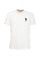 T-shirt bianca in piquet di cotone con logo ricamato