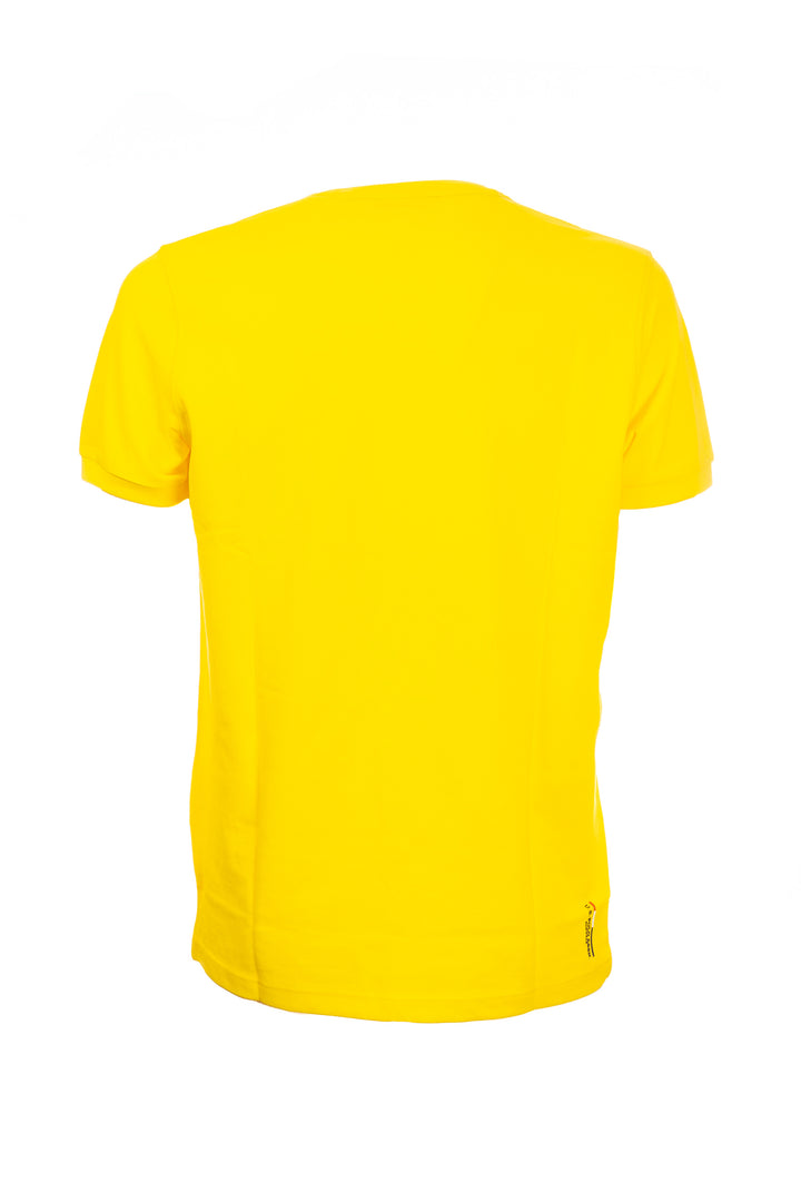U.S. POLO ASSN. BEACHWEAR T-shirt gialla in cotone con logo ricamato - Mancinelli 1954