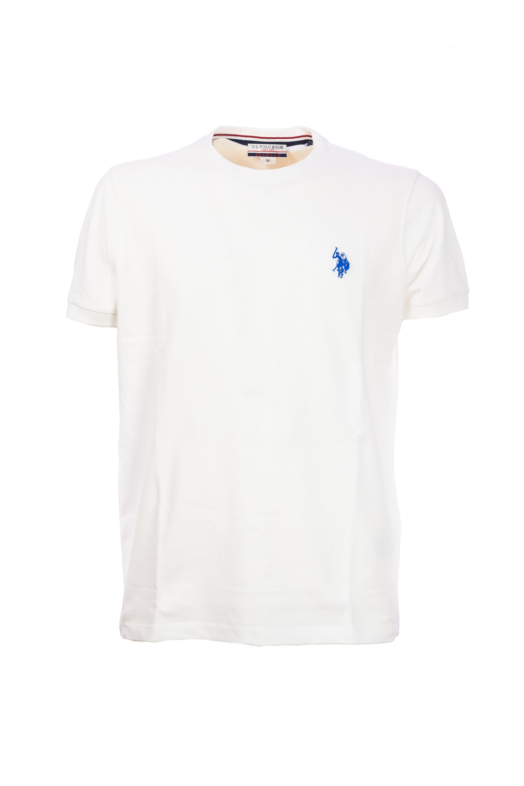 U.S. POLO ASSN. BEACHWEAR T-shirt bianca in cotone con logo ricamato - Mancinelli 1954