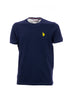 Navy blue cotton T-shirt with embroidered logo