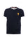 Black cotton T-shirt with embroidered logo and cuffed sleeves
