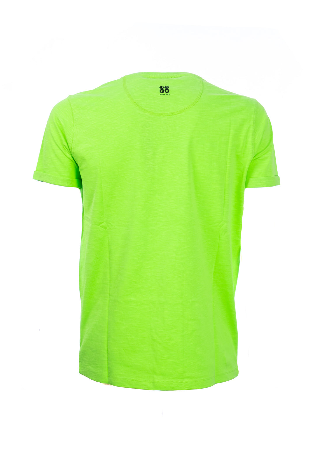 U.S. POLO ASSN. BEACHWEAR T-shirt verde in cotone con logo ricamato e maniche con risvolto - Mancinelli 1954