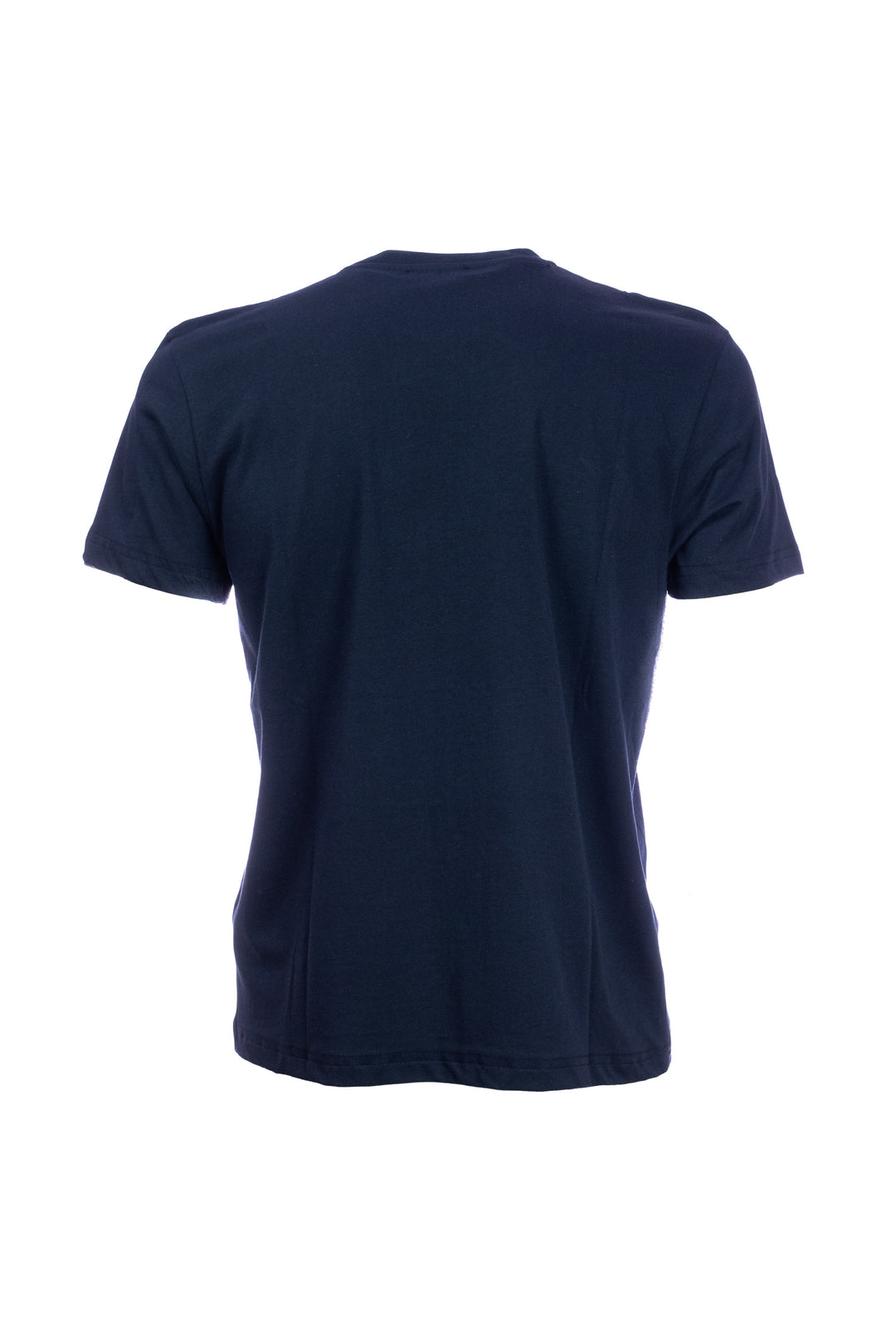 W-POSTAGE T-shirt blu scuro in cotone con taschino stampato con palme - Mancinelli 1954