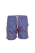 Blue swim shorts in light fabric with watermelon microprint