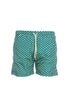 Blue swim shorts in light fabric with turtle micro-print