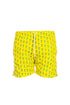 Yellow swim shorts in light fabric with cactus micro-print