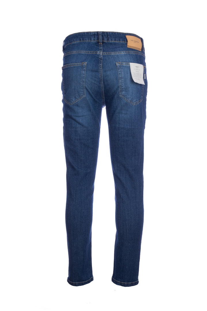 YAN SIMMON Jeans 5 tasche in cotone stretch lavaggio medio - Mancinelli 1954