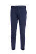 Navy blue trousers in stretch technical cotton