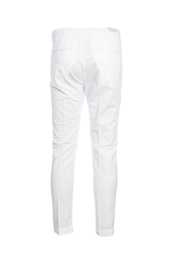 YAN SIMMON Pantalone bianco in misto lino e cotone elasticizzato - Mancinelli 1954