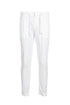 Pantalone bianco in misto lino e cotone elasticizzato