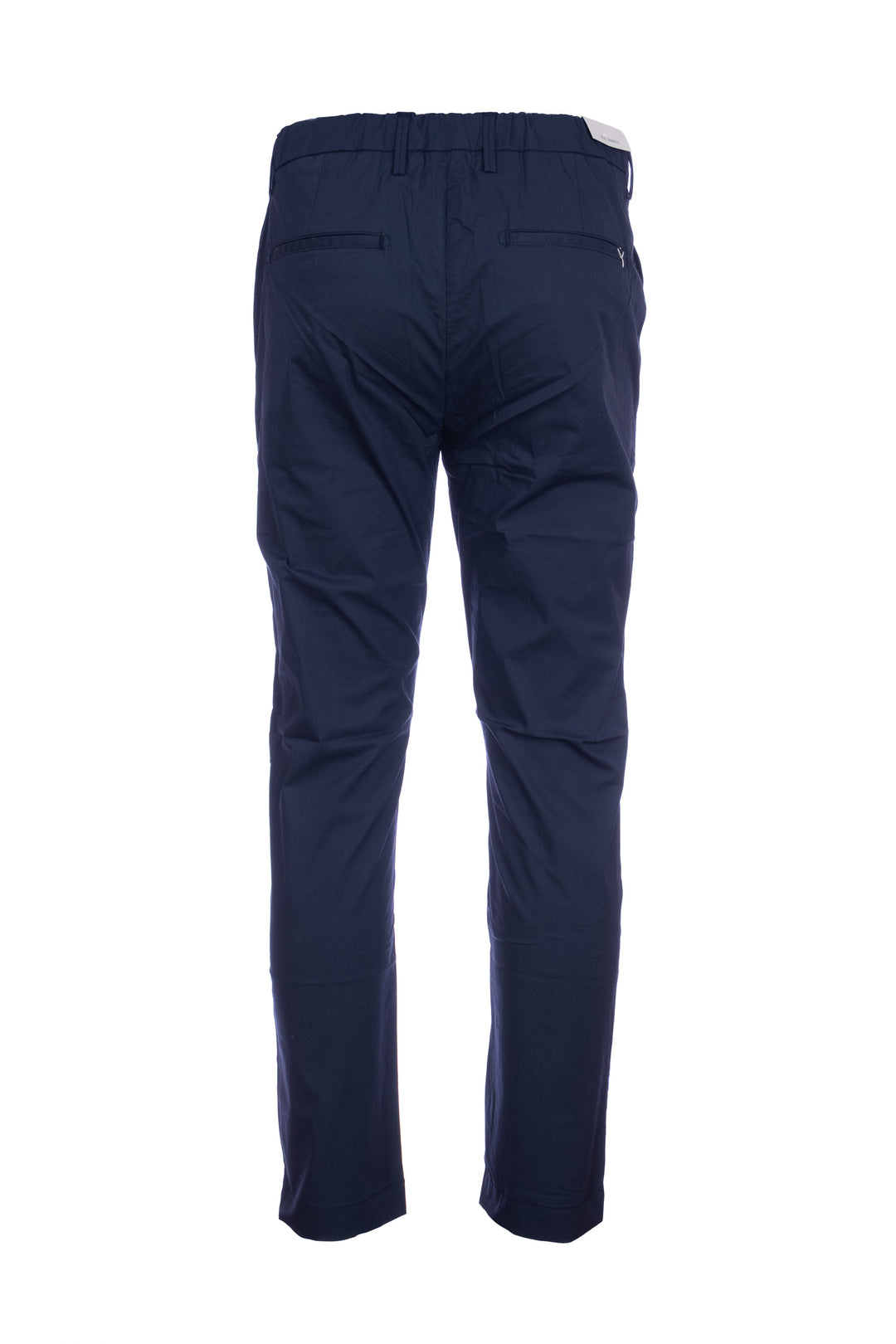 YAN SIMMON Pantalone blu navy in cotone elasticizzato con una pence - Mancinelli 1954