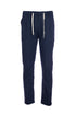 Navy blue trousers in stretch cotton with one pence