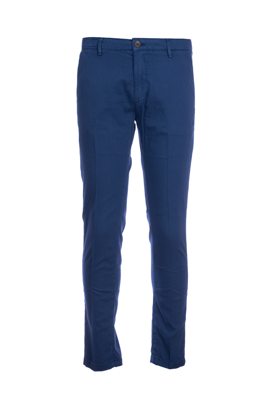 YAN SIMMON Pantalone blu in gabardina di cotone elasticizzato - Mancinelli 1954