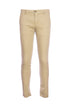 Pantalone beige in gabardina di cotone elasticizzato