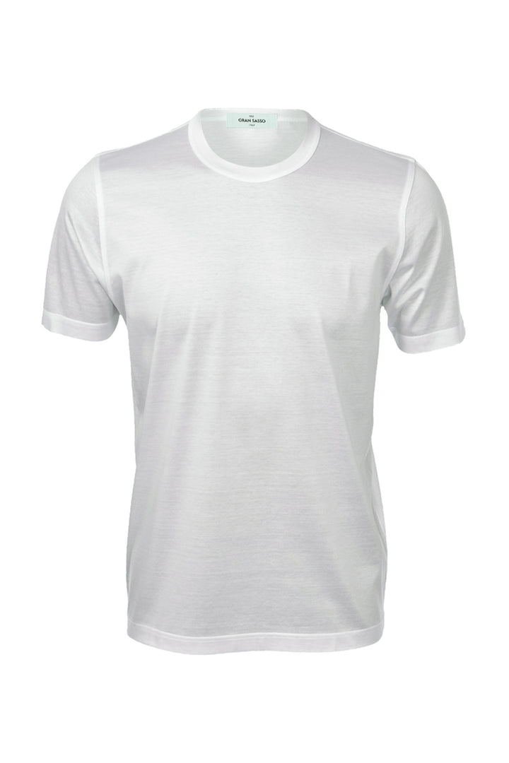 GRAN SASSO T-shirt bianca in filo di Scozia - Mancinelli 1954