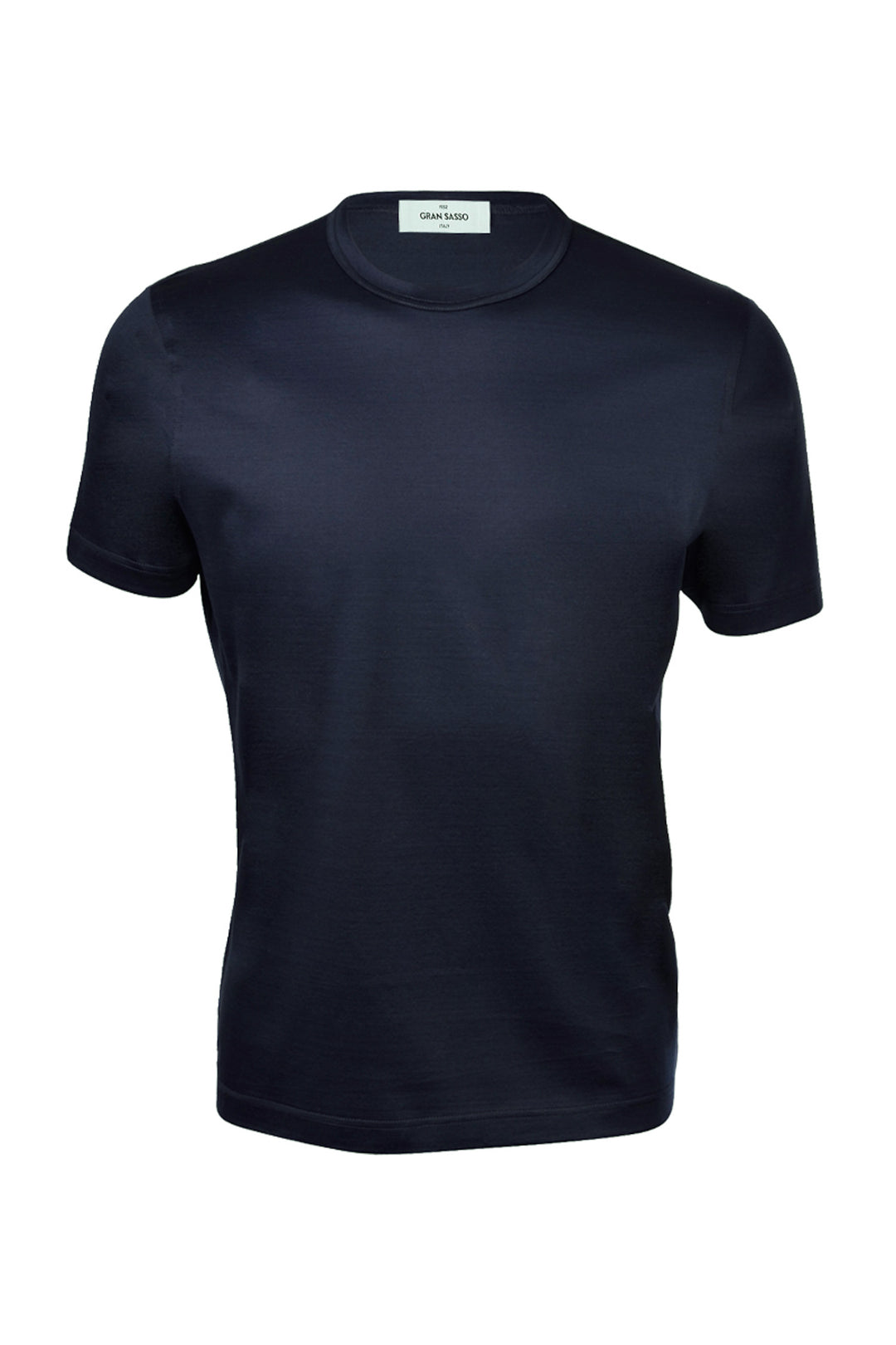 GRAN SASSO T-shirt blu navy in filo di Scozia - Mancinelli 1954