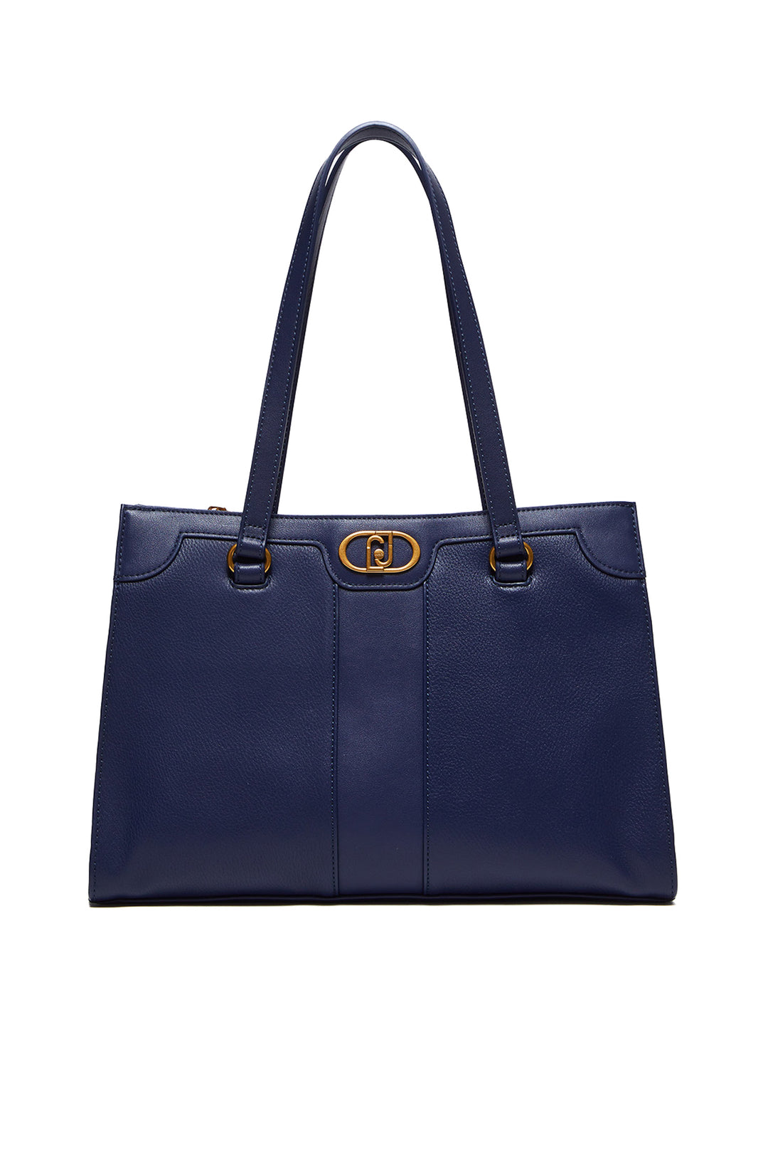 LIU JO Shopping bag blu scuro effetto bottalato con logo - Mancinelli 1954