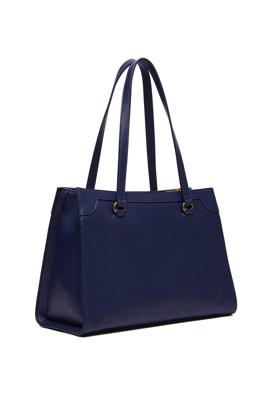 LIU JO Shopping bag blu scuro effetto bottalato con logo - Mancinelli 1954