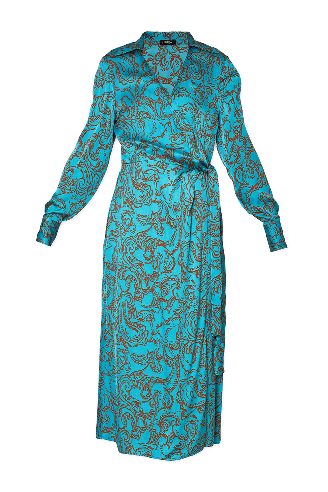 LIU JO Vestito azzurro in raso con stampa paisley - Mancinelli 1954